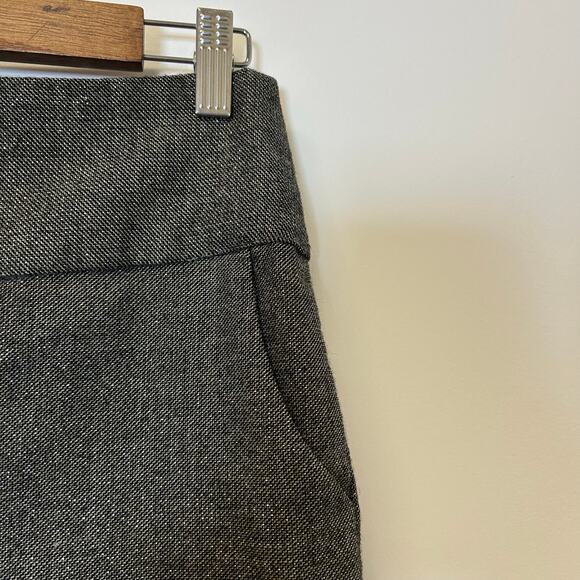 J. Crew Grey Virgin Wool & Metallic Box Pleat Pencil Skirt with Pockets Size 10 - Picture 2 of 7